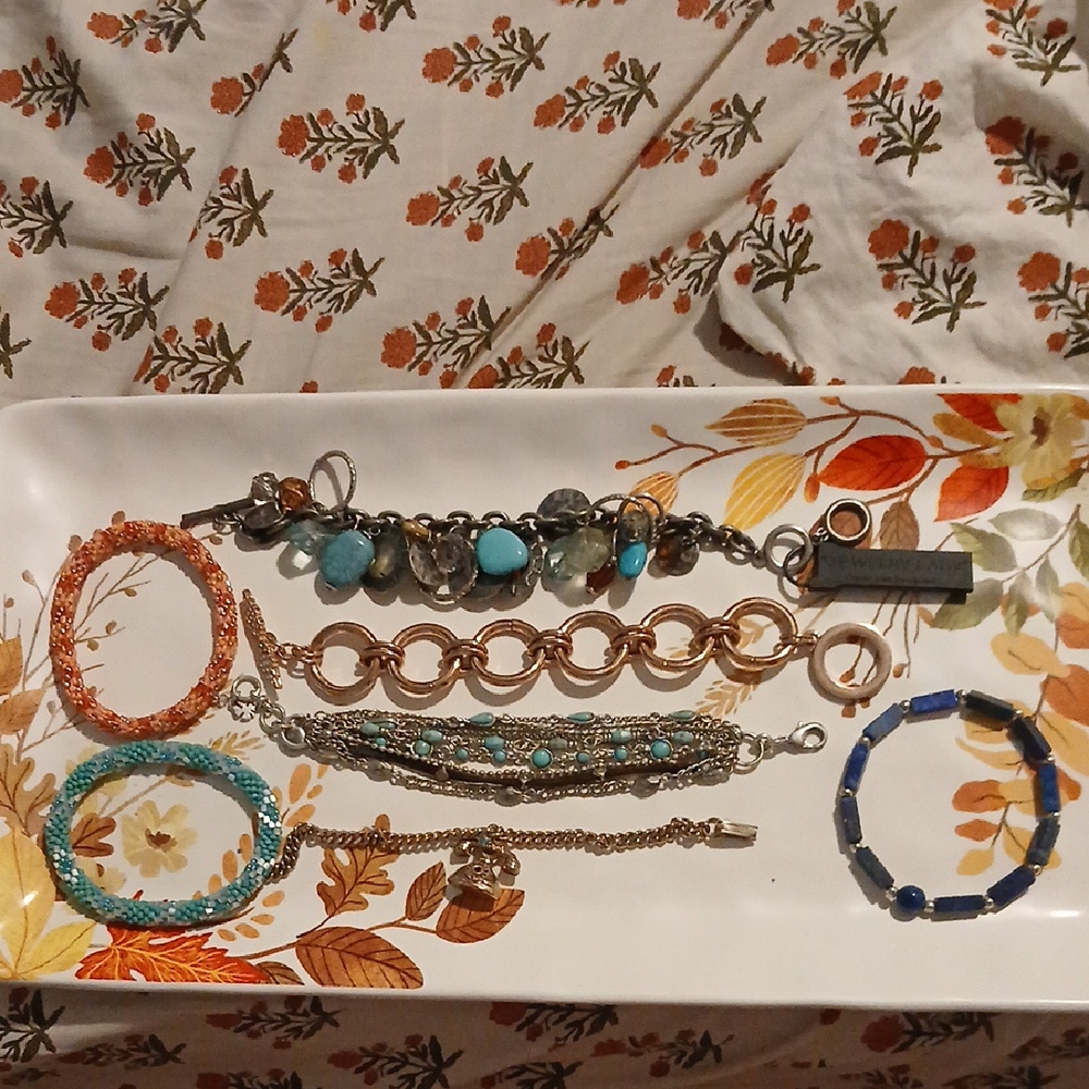Elegant Turquoise and Gold Bracelet Set
